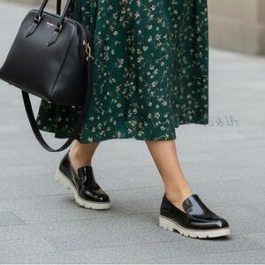 Vionic Kensley Black Patent Leather Loafers Women’s Size 12 Wide Orthotic NWB